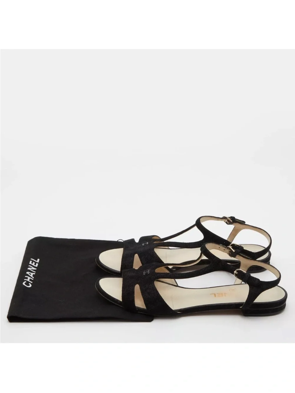 Chanel flat sandals cc logo